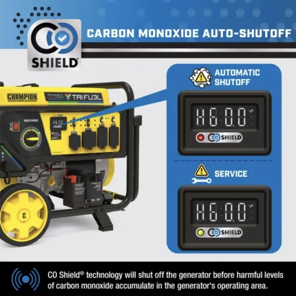 Champion 10000 Watt Tri Fuel Portable Generator Electric Start with CO Shield - Image 2