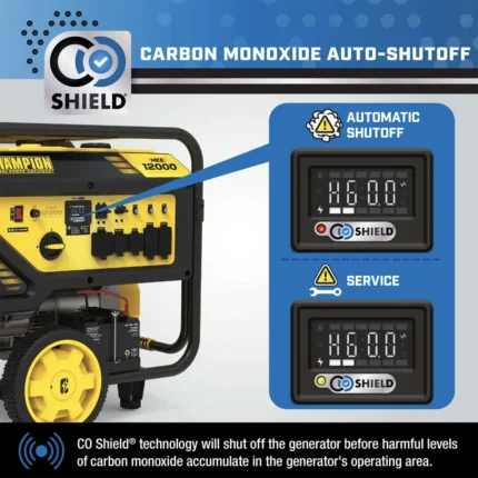 Champion 12000 Watt Portable Generator with Electric Start + CO Shield - Image 2