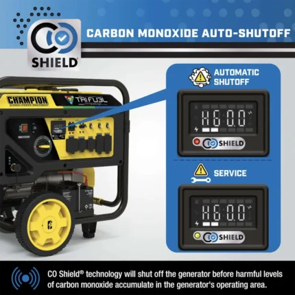 Champion 12000 Watt Tri Fuel Portable Generator Electric Start with CO Shield - Image 2
