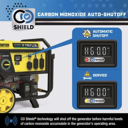 Champion 6500 Watt Tri Fuel Portable Generator Electric Start with CO Shield - Image 2