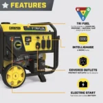 Champion 6500 Watt Tri Fuel Portable Generator Electric Start with CO Shield - Image 3