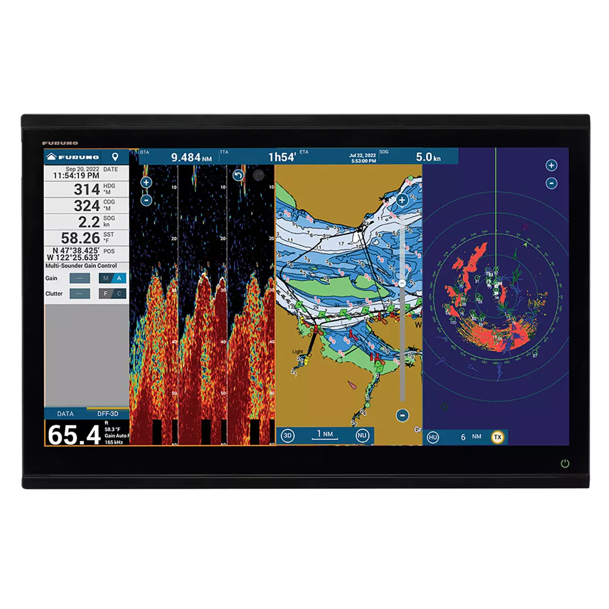 Massive-24-inch-Furuno-TZT24X-all-glass-display-showing-a-6-way-split-screen-with-radar-and-TZ-MAPS.webp Furuno TZT24X Multifunction Display